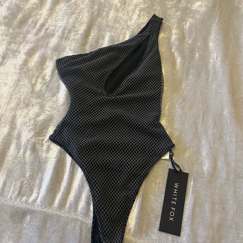 White Fox Boutique Black and White Mesh Bodysuit